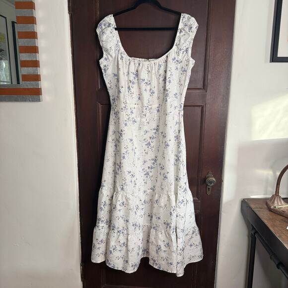 Reformation Cream Floral Off-Shoulder Midi Dress - Picture 2 of 9